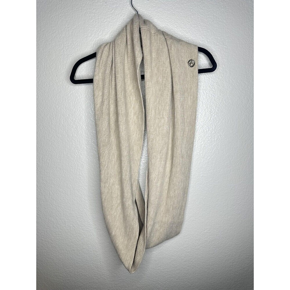 Calvin Klein Scarf Womens One Size Beige Soft Knit Infinity Logo Neck Warmer